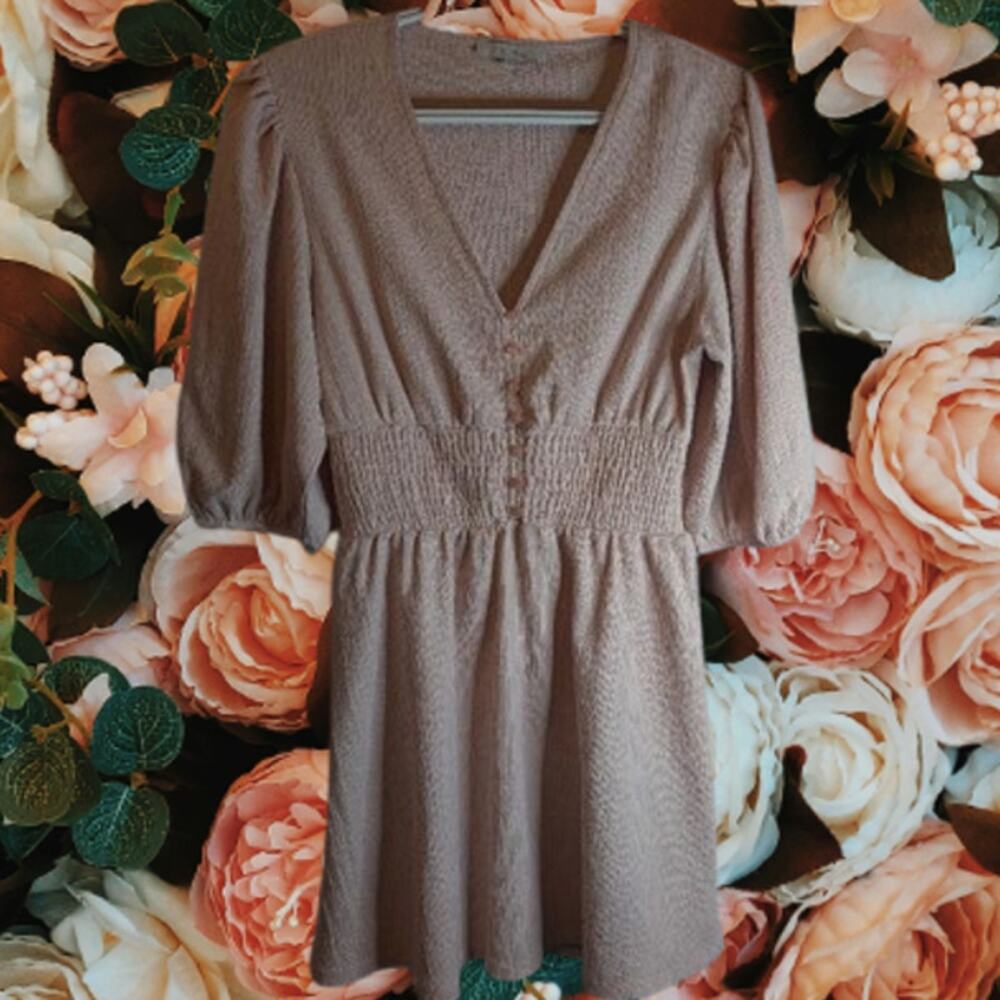 Go Fashion London small nwot short sleeve light pink mini  polyester blend dress